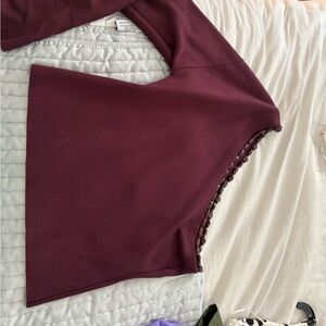 Zara Deep Red Knit Top with Chunky Neckline